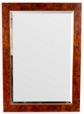 Appraisal: A burr walnut framed wall mirror fitted a bevelled plate