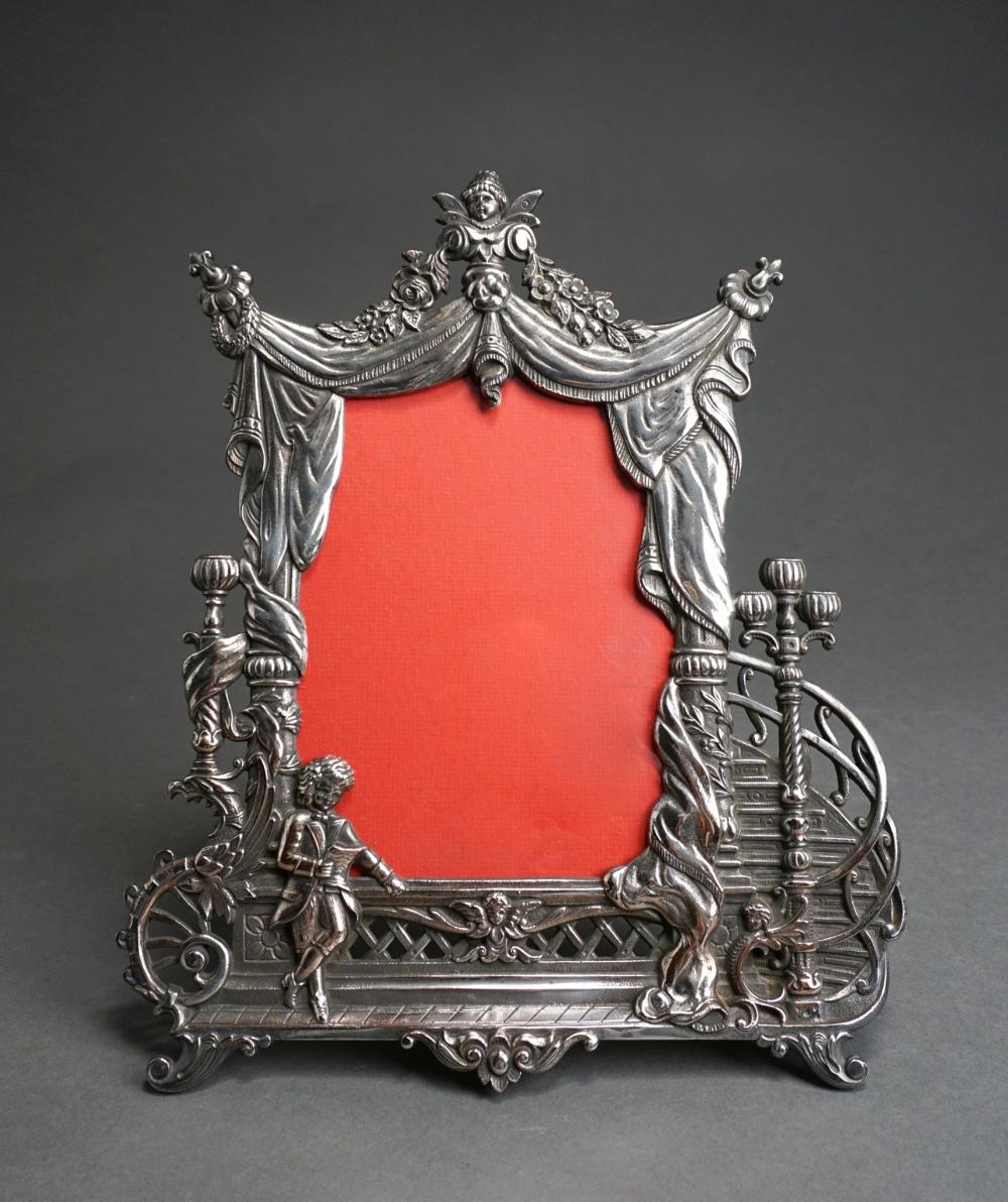 Appraisal: Silver on Copper Figural Picture Frame Frame x in x