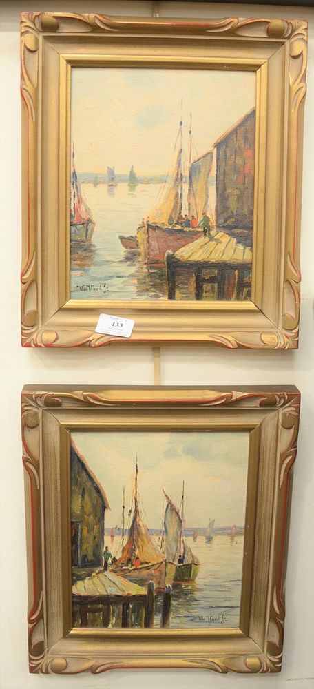 Appraisal: Pair of William Ward Jr American - Harbor Scenes both