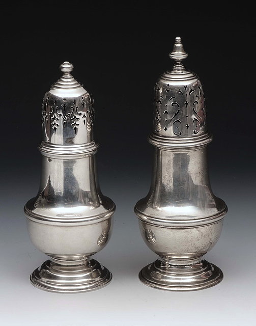 Appraisal: A SILVER BALUSTER SUGAR CASTOR by Charles Richard Comyns London