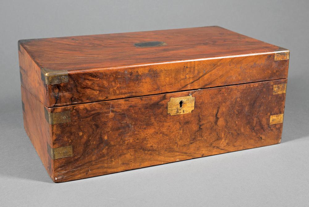 Appraisal: Georgian Walnut Lap Desk early th c hinged top centered