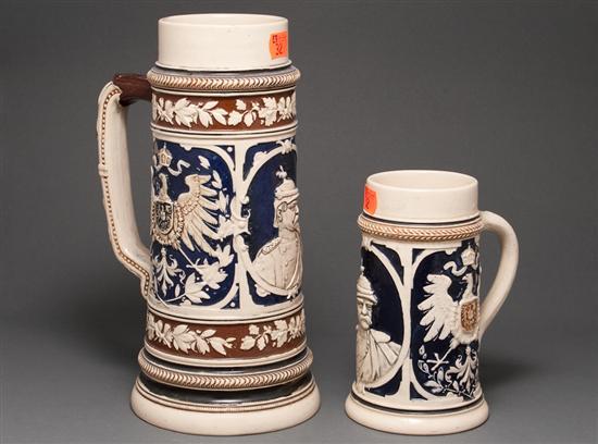 Appraisal: Two German salt-glazed stoneware steins for Standard Brewery Baltimore MD