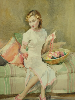 Appraisal: Doris Pusinelli - - Girl in a White Dress watercolour