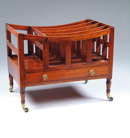 Appraisal: GEORGE III MAHOGANY CANTERBURY Circa The upper part incorporating four