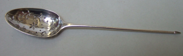 Appraisal: A mote spoon bottom marked the bowl with pierced decoration