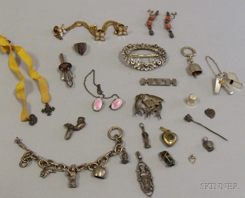 Appraisal: Group of Assorted Mostly Silver Estate Jewelry including a French