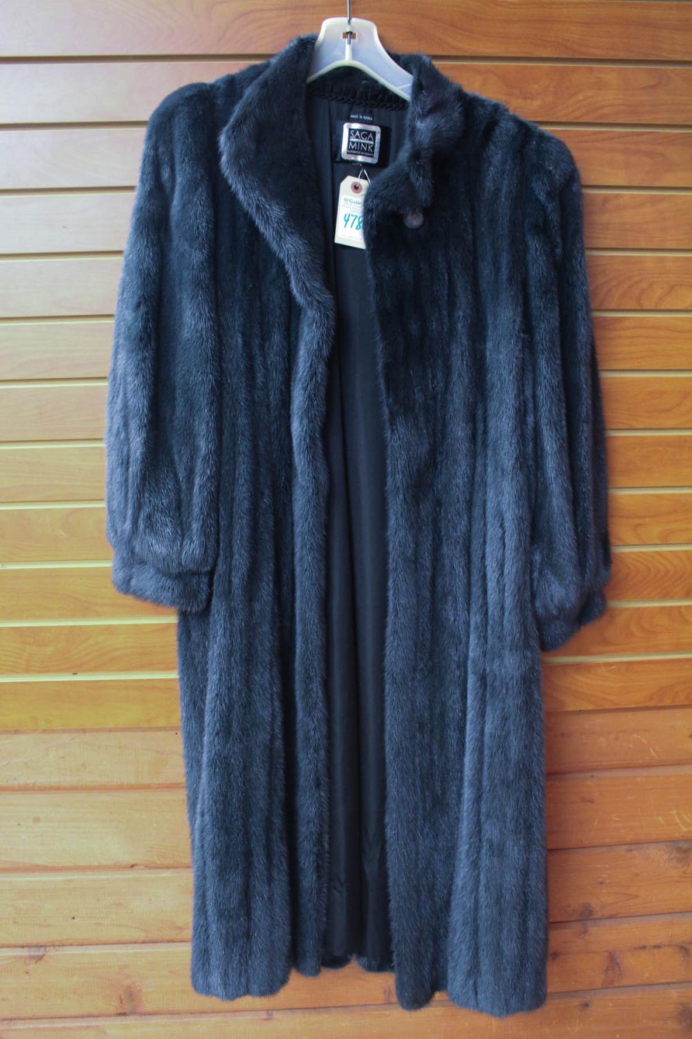 Appraisal: LADY'S FULL LENGTH GRAY MINK COAT 'Saga Mink' labeled made