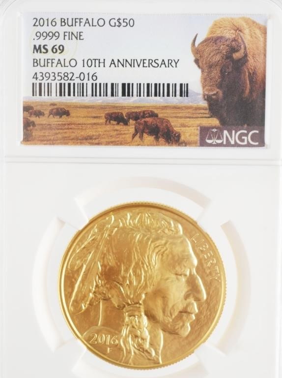 Appraisal: NGC MS GOLD BUFFALO Buffalo th Anniversary fifty dollar coin