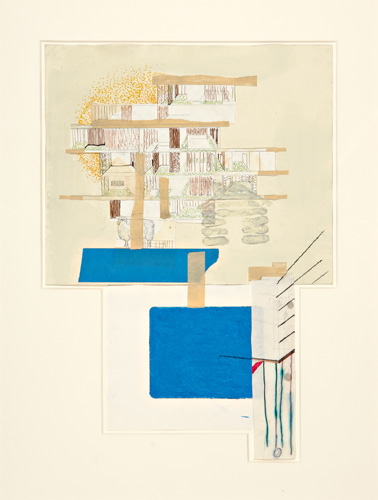 Appraisal: Julie Becker American b Untitled House Drawing Mixed media with