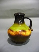 Appraisal: A th century West German drip glaze ewer marked Scheurich