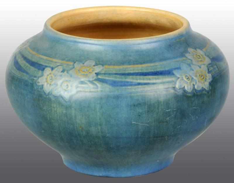 Appraisal: Newcomb College Bowl Vase Description Mostly shades of blue with