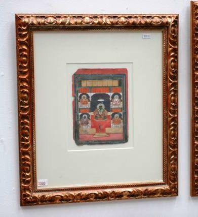 Appraisal: A miniature painting Tirthankaras gouache on paper framed and glazed