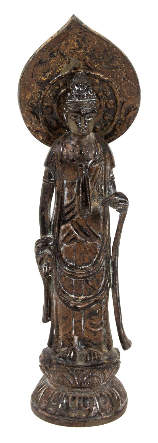 Appraisal: Sale Lot A Chinese Bronze Figure of Guan Yin th