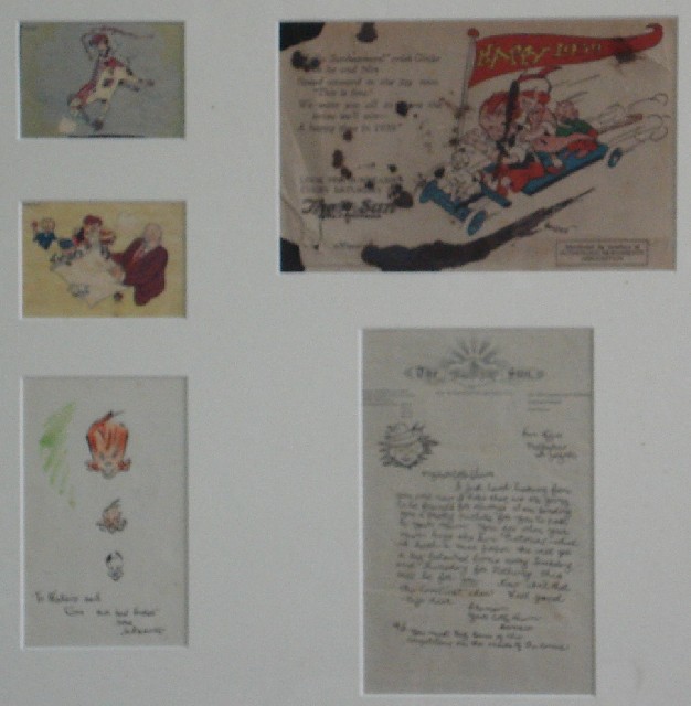 Appraisal: Framed 'Ginger Megs' prints and letter including 'Happy '