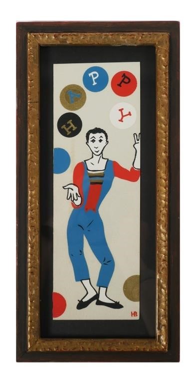 Appraisal: Nicely framed screenprint of a clown juggling balls with the