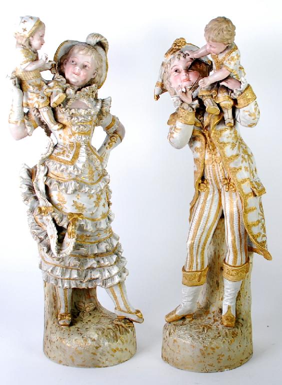 Appraisal: LARGE PAIR OF LATE NINETEENTH CENTURY CONTINENTAL CHINA FIGURES of