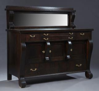 Appraisal: American Late Classical Revival Carved Oak Sideboa American Late Classical