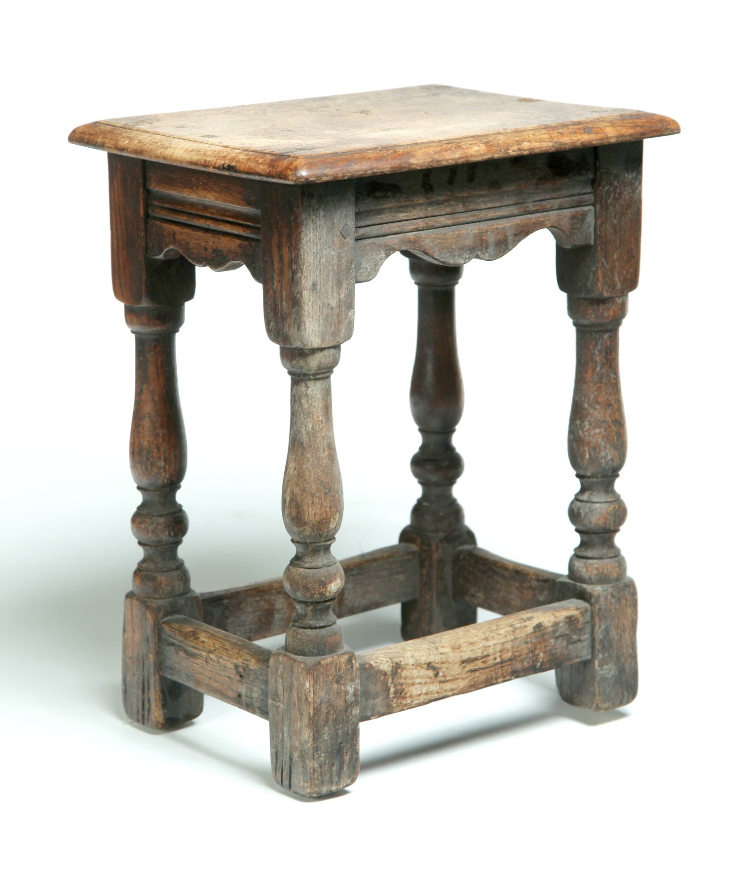 Appraisal: ENGLISH OAK JOINT STOOL Second half- th century Routed plank