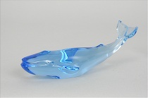 Appraisal: Baccarat Blue Whale Paperweight Blue glass paperweight Acid signed Baccarat