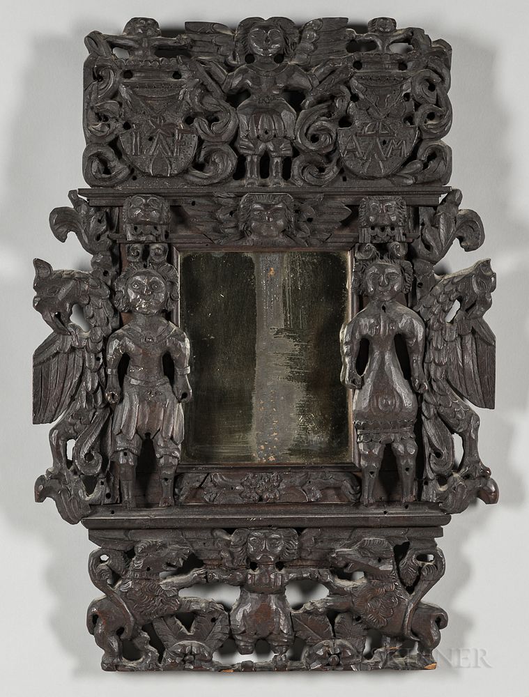 Appraisal: Ornately Carved Mirror Frame Ornately Carved Mirror Frame mid- th