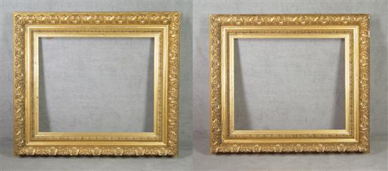 Appraisal: Pair of Gilt Gesso Portrait Frames Circa Rabbet size x