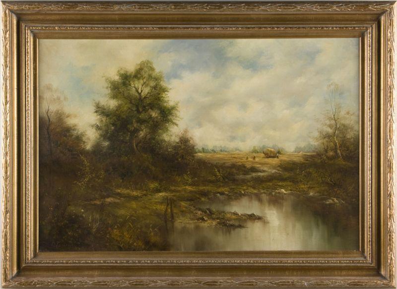 Appraisal: N Torrens Br th c Landscape oil on canvas signed