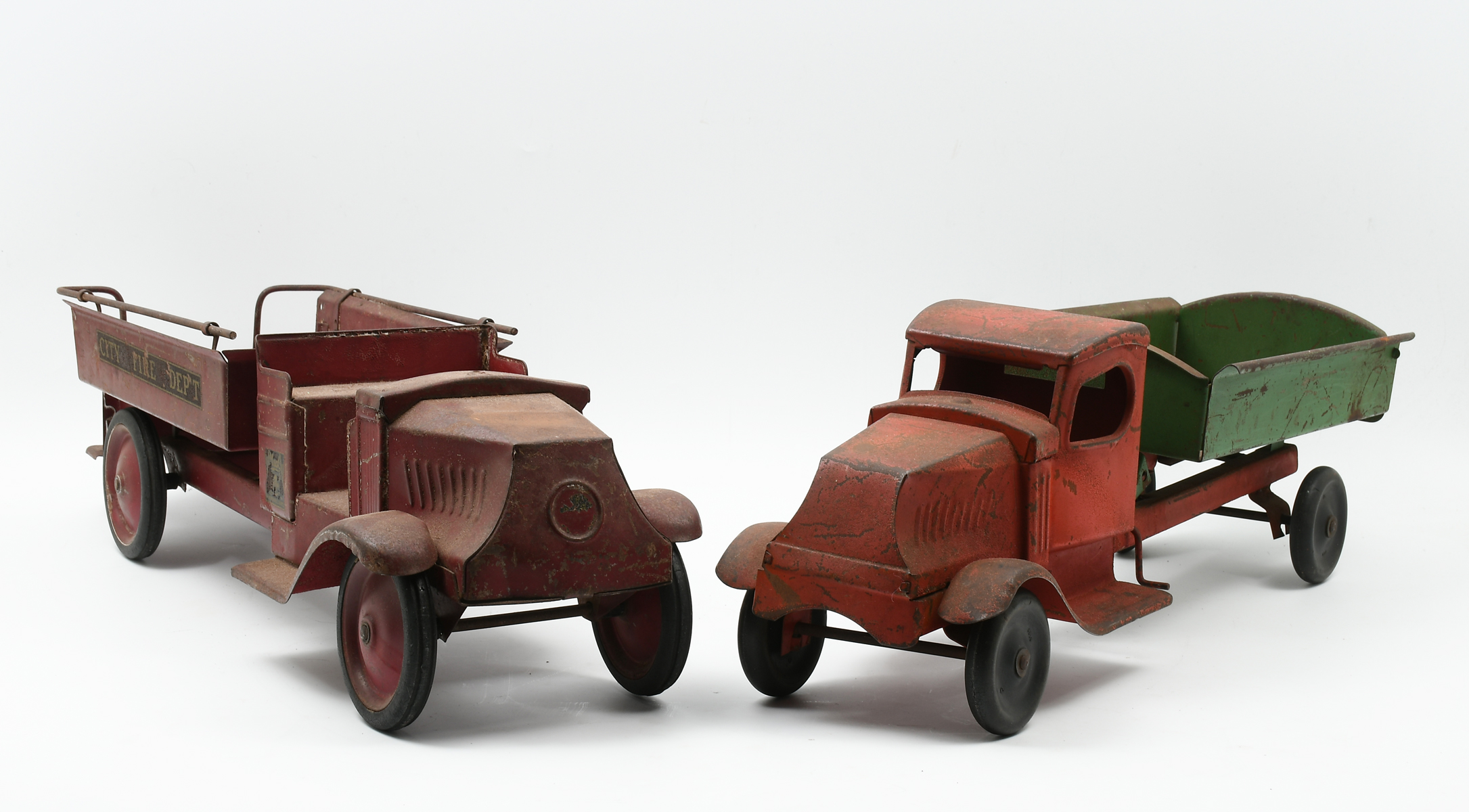 Appraisal: OLD PRESSED STEEL TRUCKS Comprising - Mack City Fire Department