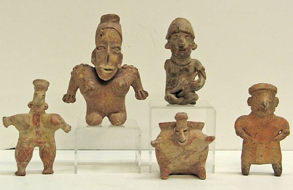 Appraisal: Five West Mexican pre-Columbian figures height - in