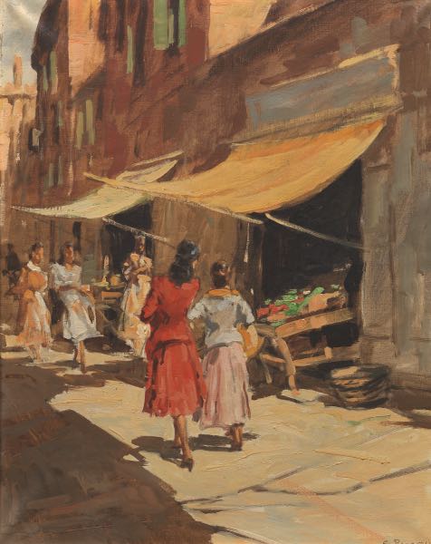 Appraisal: COSIMO PRIVATO ITALIAN - x Women in a market Oil