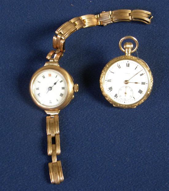 Appraisal: Victorian lady's gold pocket watch with a white enamel dial