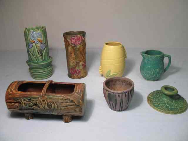 Appraisal: Group lot of assorted Weller art pottery pieces total Includes