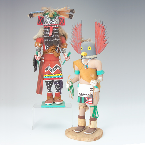 Appraisal: Two Hopi Kachina dolls with original paint one with swirled