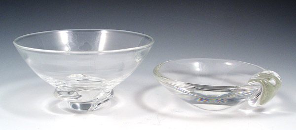 Appraisal: TWO STEUBEN BOWLS One measures '' high x '' dia