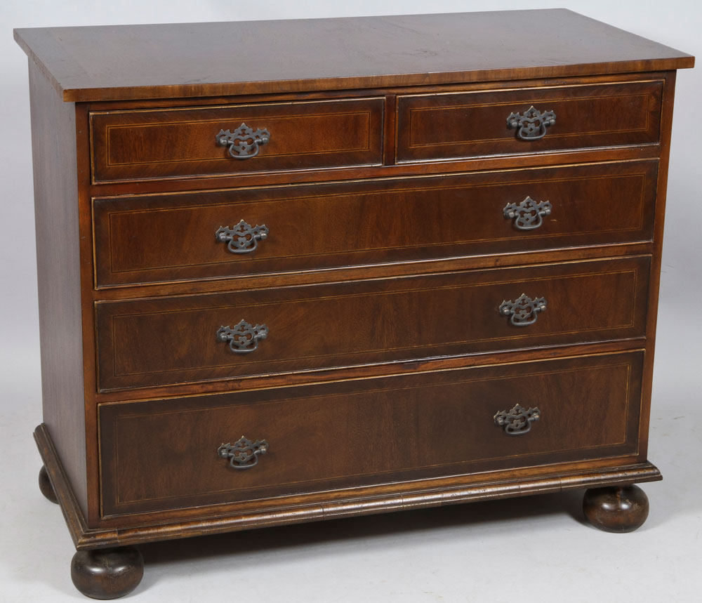 Appraisal: - Custom Mahogany Flat Front Chest Custom mahogany flat front