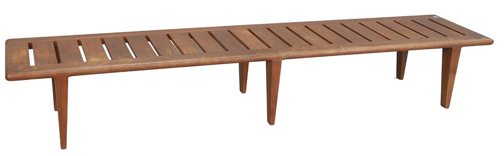 Appraisal: Hans Wegner for Johannes Hansen Teak Bench having impressed manufacture