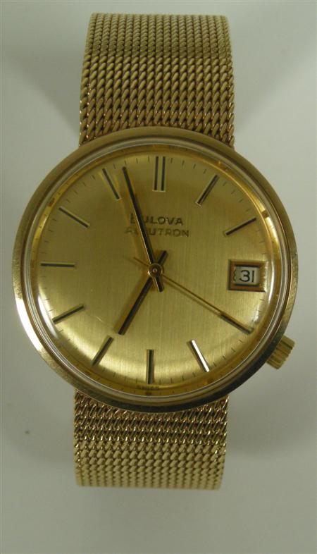 Appraisal: Bulova a gent's ct gold wrist Bulova Accutron quartz movement