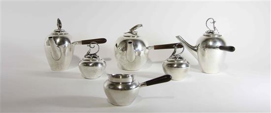 Appraisal: Sale Lot Five Mexican Silver Tea and Coffee Articles Royal