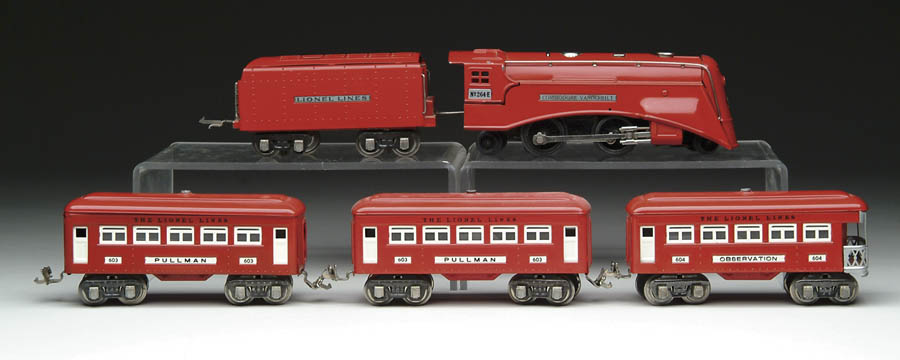 Appraisal: SET OF LIONEL O GAUGE PASSENGER TRAIN Set is red