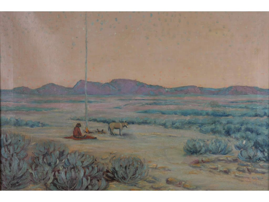 Appraisal: American School Indian on the Plain th c oil on