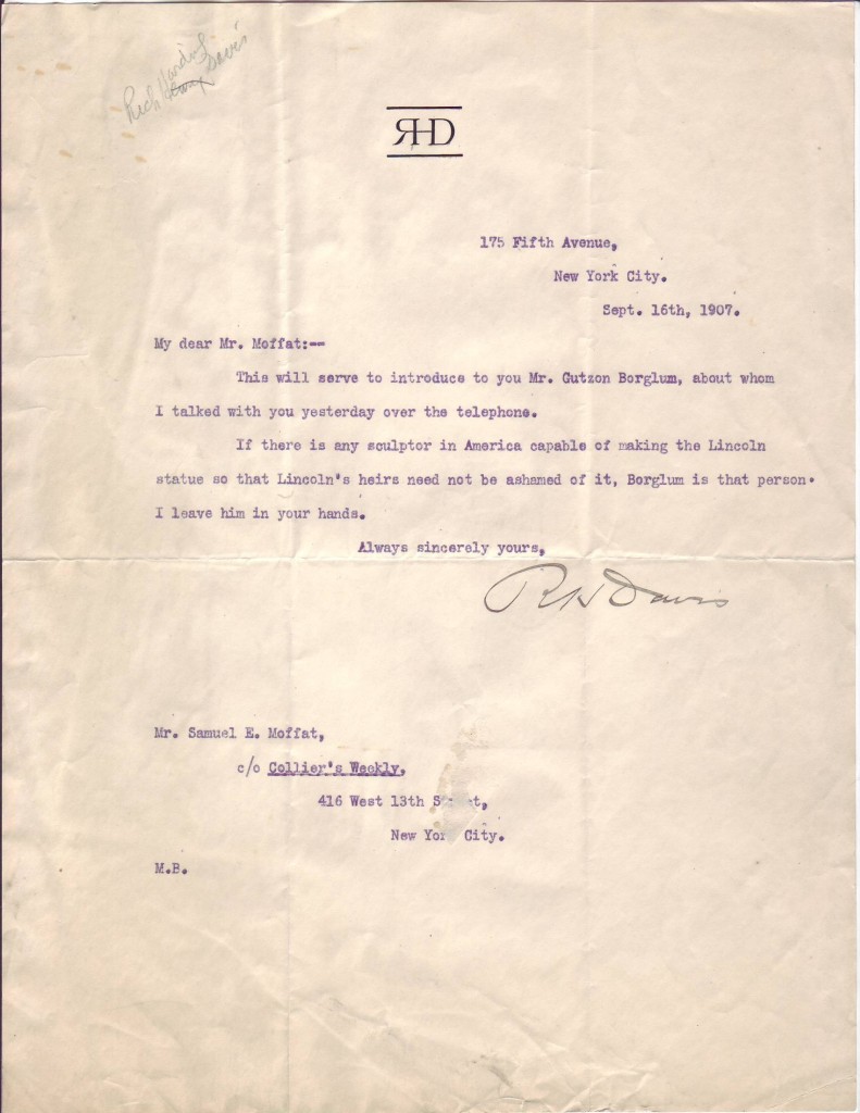 Appraisal: DAVIS RICHARD HARDING Typed Letter Signed RHDavis to Samuel E