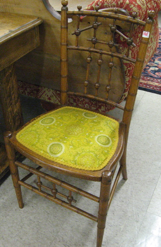 Appraisal: THREE-PIECE SET OF OAK BALL-AND-STICK FURNITURE American or English c