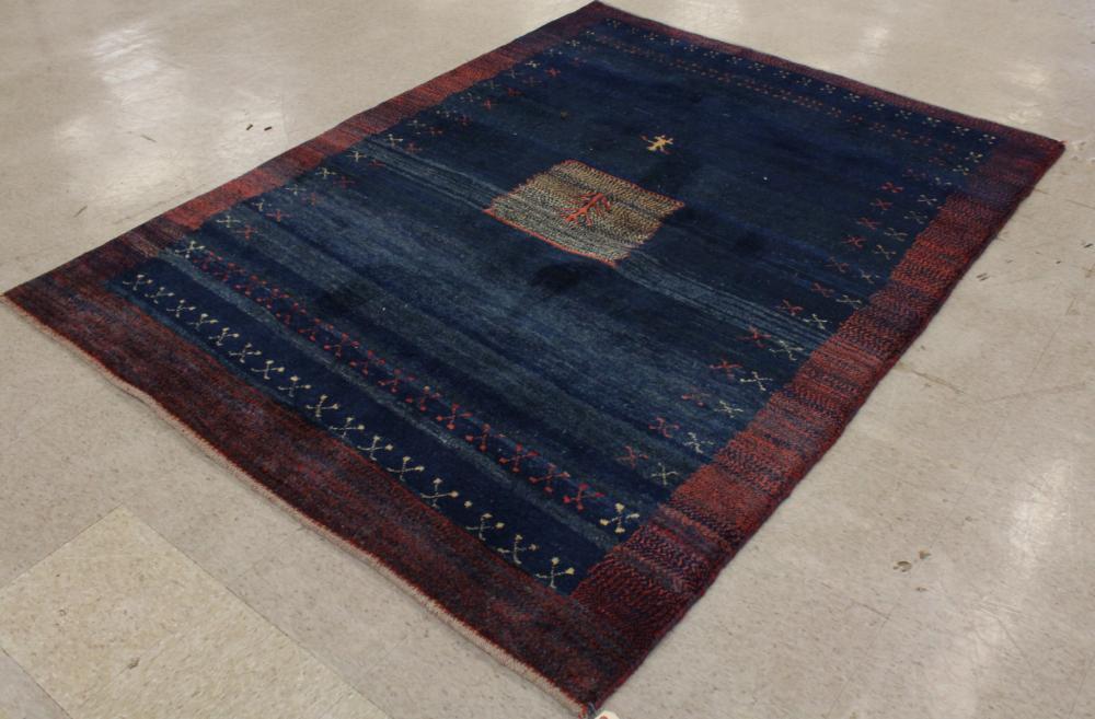 Appraisal: HAND KNOTTED PERSIAN GABBEH TRIBAL AREA RUG ' x '