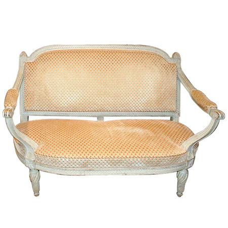 Appraisal: Louis XVI Style Gray Painted Canape Estimate -