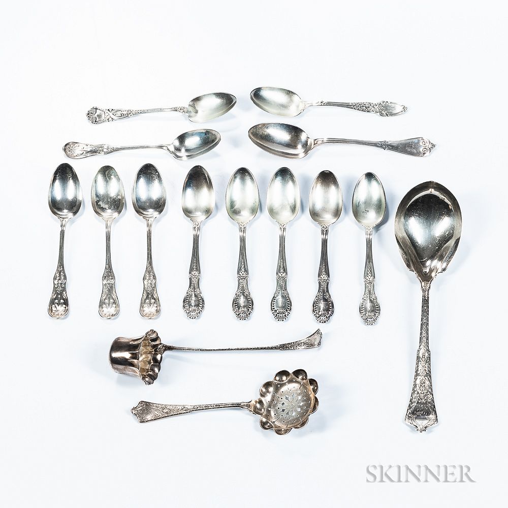 Appraisal: Fifteen Pieces of Tiffany Co Sterling Silver Flatware Fifteen Pieces