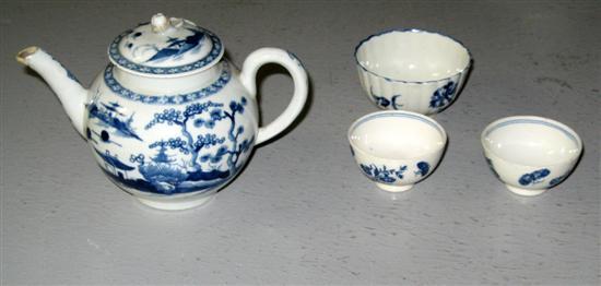 Appraisal: Eighteen pieces of th century blue and white Worcester and