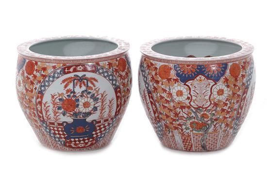 Appraisal: Pair Chinese Imari porcelain jardinieres Republic period or later signed