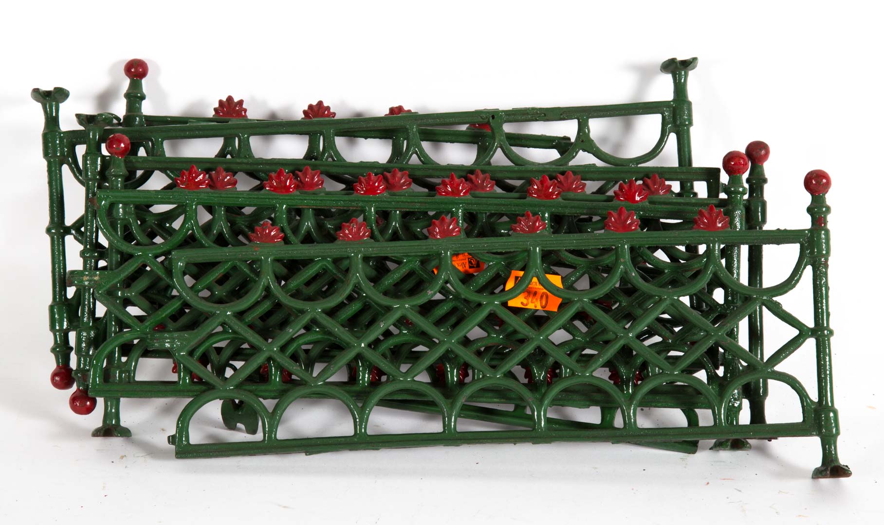 Appraisal: sections of painted cast iron train garden fence