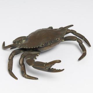 Appraisal: French Art Nouveau Bronze Crab Circa with one pincer articulated