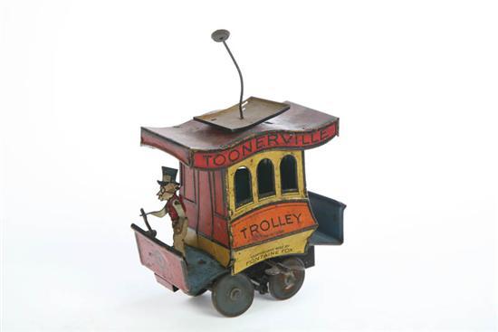 Appraisal: TIN TOY The tin wind-up toy is marked Toonerville Trolley