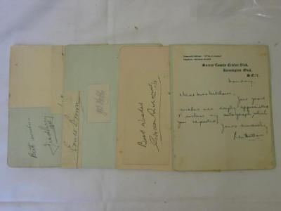 Appraisal: An autographed letter by Len Hutton on Surrey C C